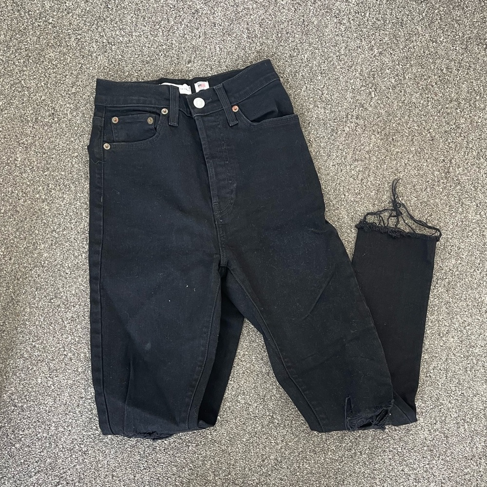 Re/done black high waisted jeans